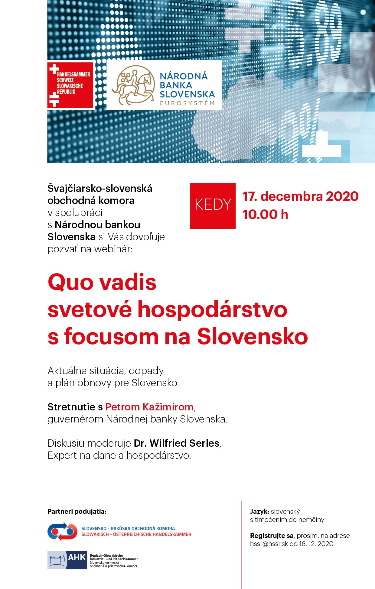 Pozvánka - Quo vadis svetové hospodárstvo s focusom na Slovensko