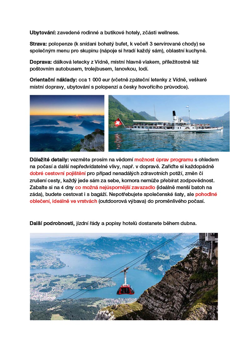 Jarné Švajčiarsko 2019 - pozvánka
